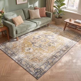 Tapis vintage - Lugan Jaune