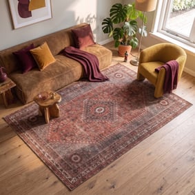 Tapis oriental – Liva Médaillon Terracotta