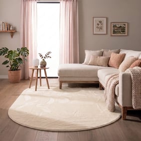 Tapis ovale à poils courts – Cozy Crème