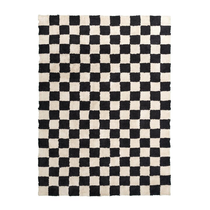 Tapis en coton - Gambit Noir/Blanc - 1