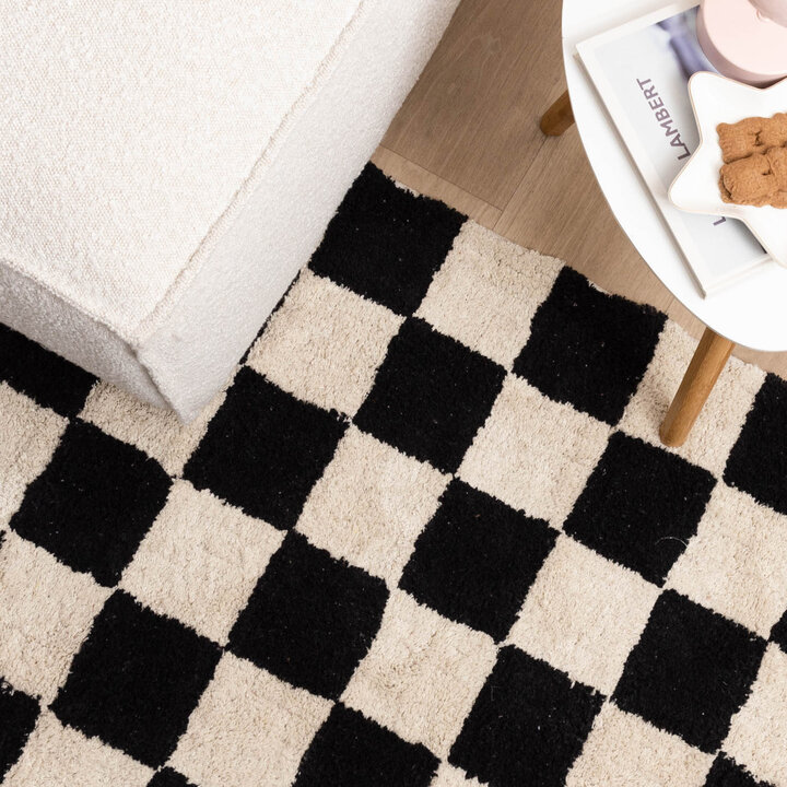 Tapis en coton - Gambit Noir/Blanc - 3