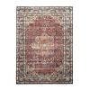 Tapis rond en jute d'extérieur - Kairo Medaillon Bordeaux - thumbnail 1