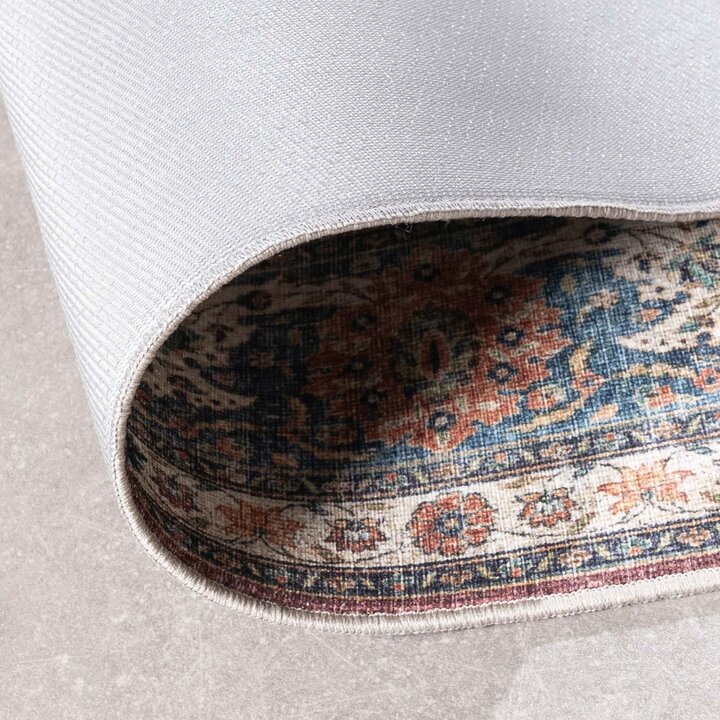 Tapis rond en jute d'extérieur - Kairo Medaillon Bordeaux - 7