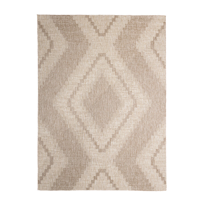 Tapis d'extérieur en jute - Atlas Diamond Marron/Crème - 1