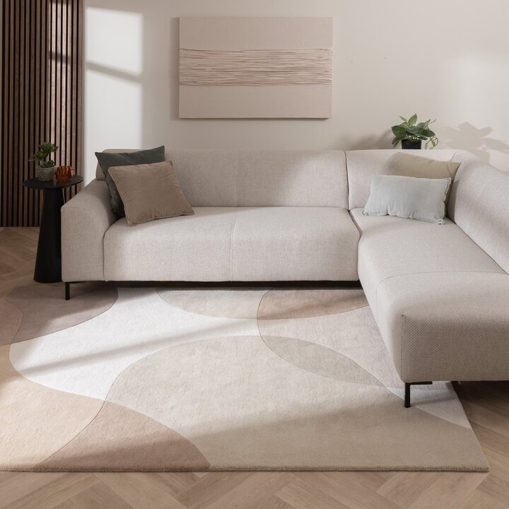 Tapis abstrait - Clarice Crème/Beige