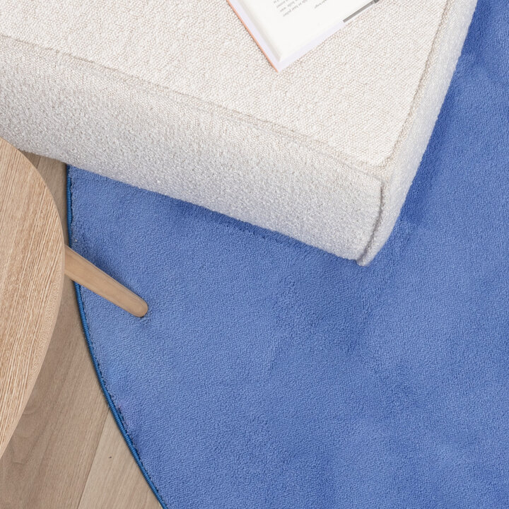 Tapis rond en jute pour l'extérieur - Vivid Bleu - 2