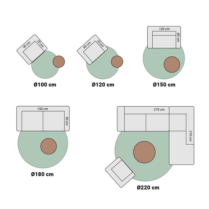 Tapis rond en jute pour l'extérieur - Vivid Vert - 7