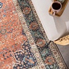 Tapis rond en jute d'extérieur - Kairo Medaillon Terra/Bleu Foncé - thumbnail 3