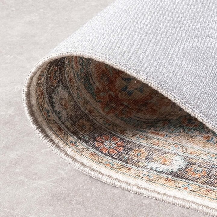 Tapis rond en jute d'extérieur - Kairo Medaillon Crème/Multicolore - 7