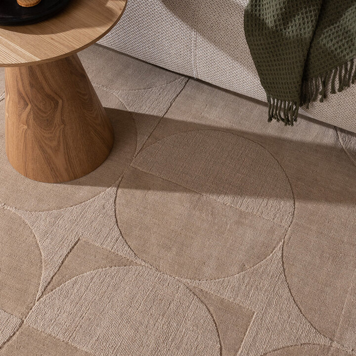 Tapis en laine - Giselle Circles Beige - 2
