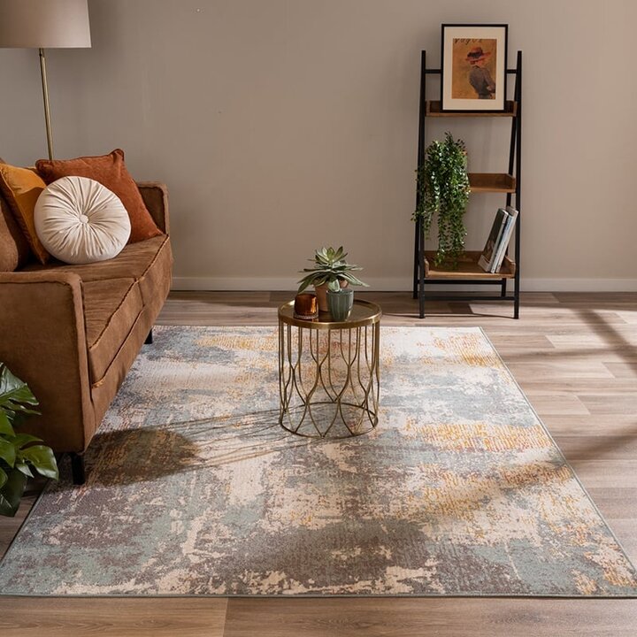 Tapis moderne - Bush Turquoise/Crème