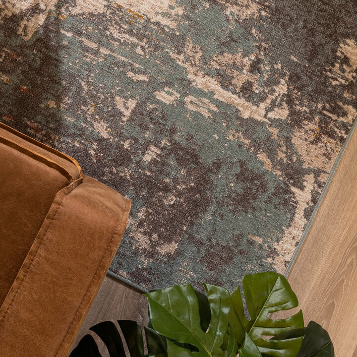Tapis moderne - Bush Turquoise/Crème - 2