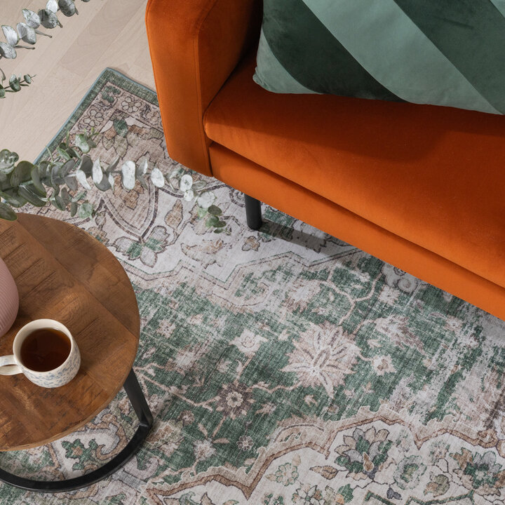 Tapis en viscose - Leyla Medaillon Vert - 3