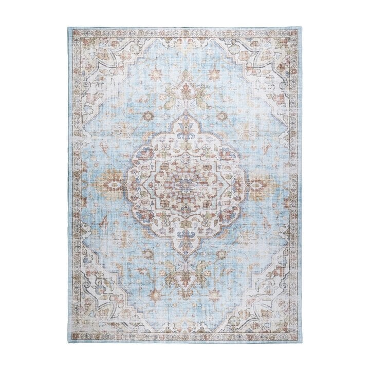 Tapis en viscose - Leyla Medaillon Bleu Clair - 1