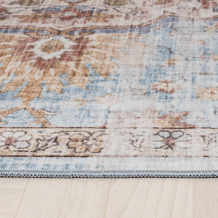 Tapis en viscose - Leyla Medaillon Bleu Clair - 6