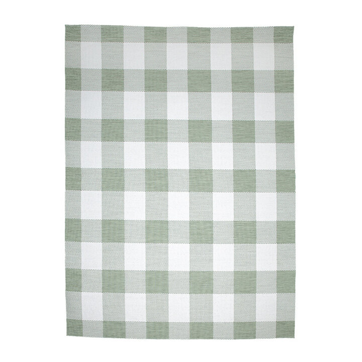 Tapis en sisal - Ranch Checkerboard Vert - 1