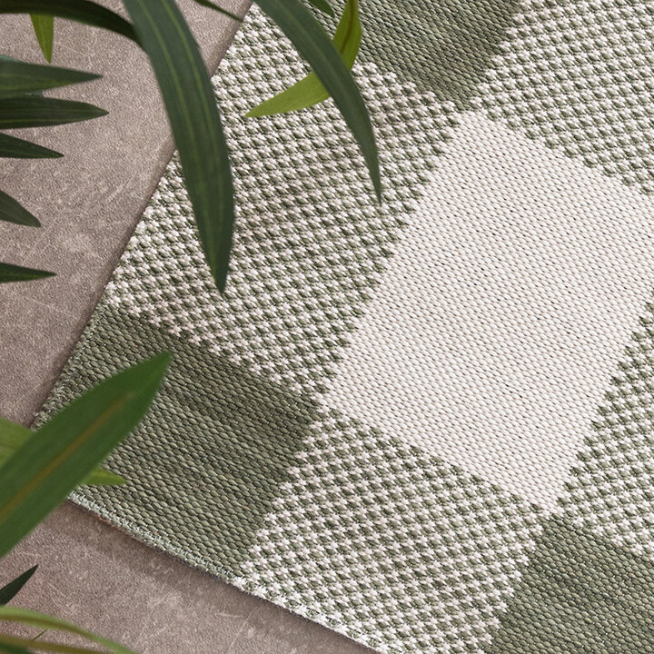 Tapis en sisal - Ranch Checkerboard Vert - 2