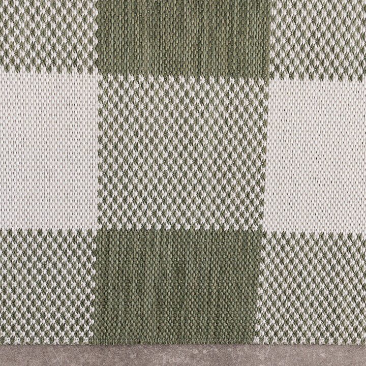 Tapis en sisal - Ranch Checkerboard Vert - 4