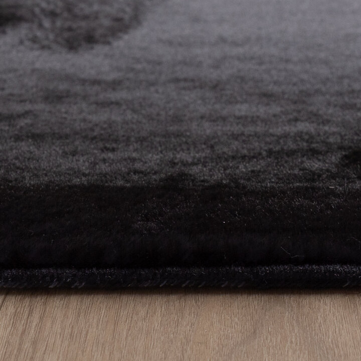 Tapis rond à poils courts - Cozy Noir - 5