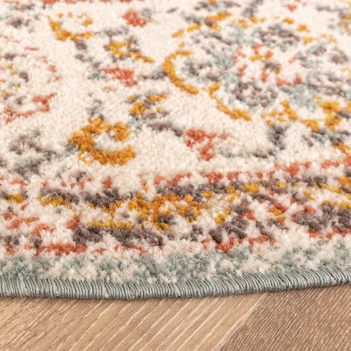 Tapis vintage rond - Thirza Medaillon Bleu Clair/Multicolore - 4