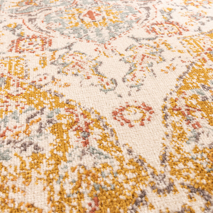 Tapis vintage - Thirza Medaillon Jaune Ocre/Multicolore - 3