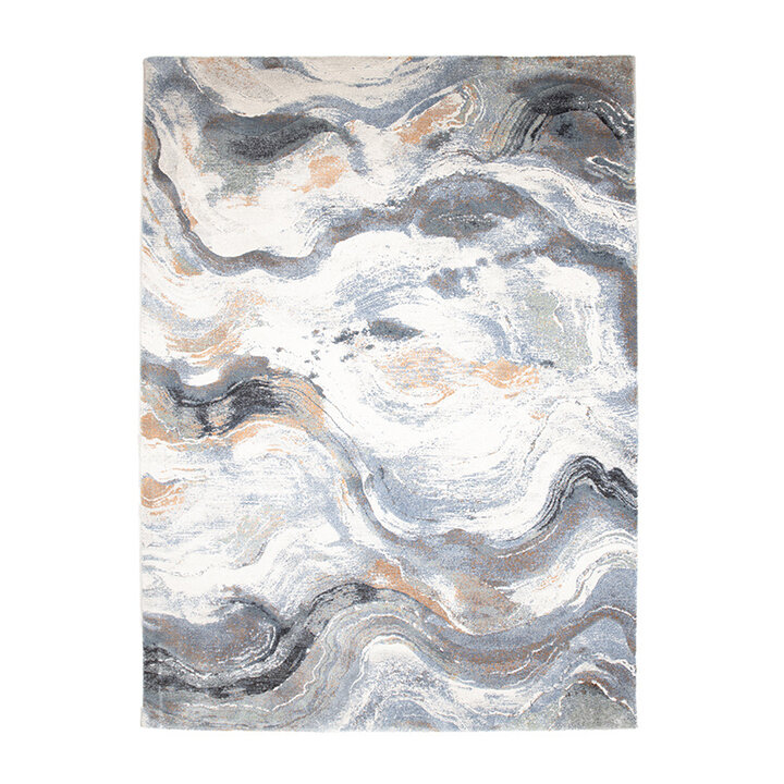 Tapis d'extérieur luxe - Xavier Wave Bleu/Gris - 1