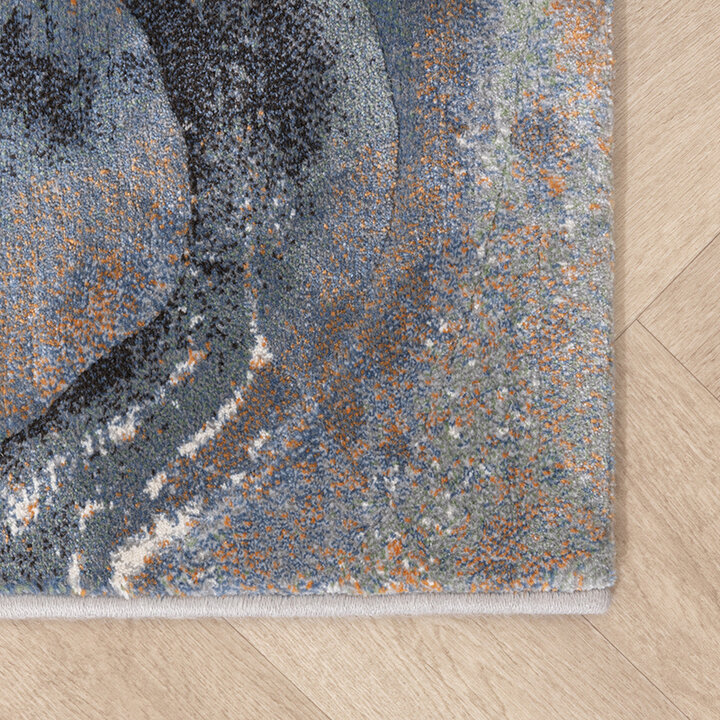 Tapis d'extérieur luxe - Xavier Wave Bleu/Gris - 5