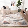 Tapis d'extérieur luxe - Xavier Wave Bleu/Rouge - thumbnail