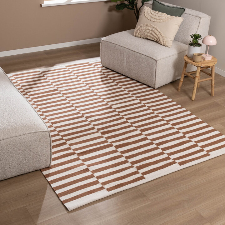 Couloir lavable - Dazzle Blocks Marron/Blanc