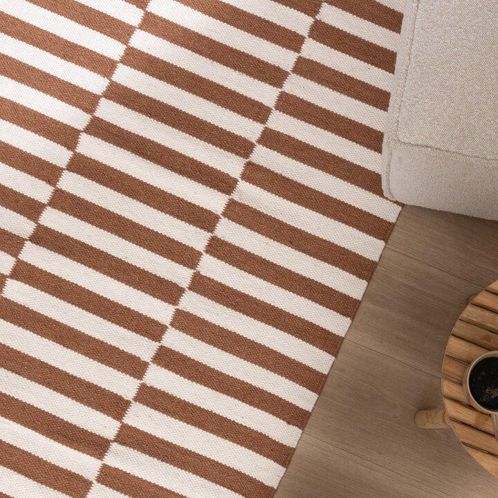 Couloir lavable - Dazzle Blocks Marron/Blanc - 3
