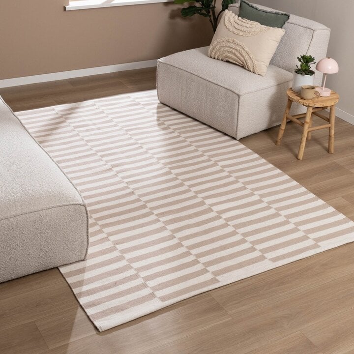 Couloir lavable - Dazzle Blocks Beige/Blanc