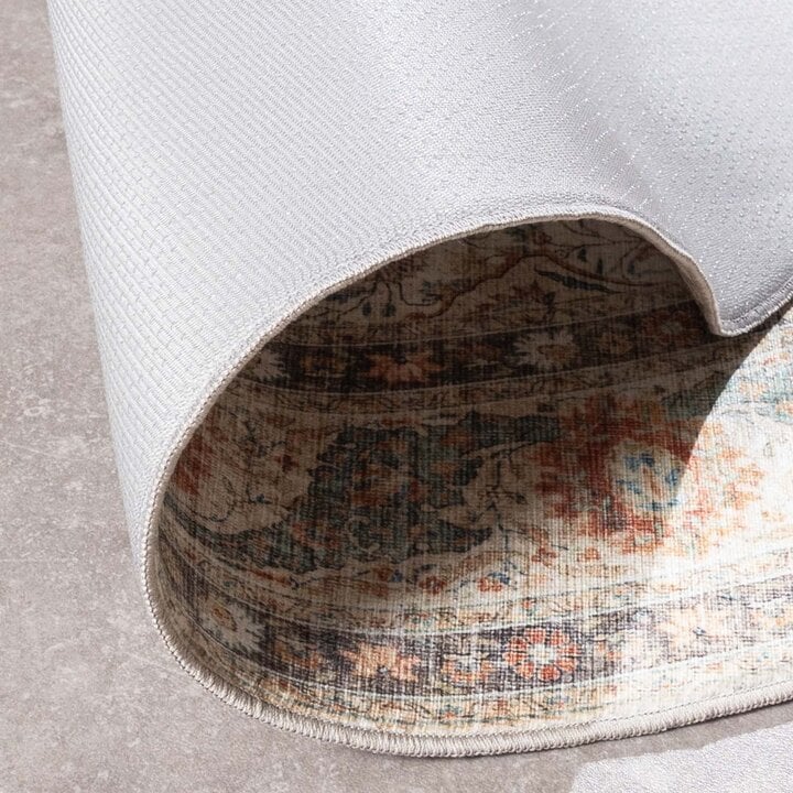 Tapis ovale d'extérieur vintage - Kairo Medaillon Crème/Multicolore - 7