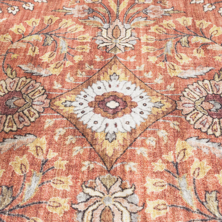 Tapis ovale à poils longs - Santo Flora Terracotta - 4