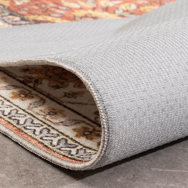Tapis ovale à poils longs - Santo Flora Terracotta - 7