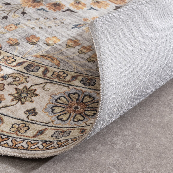 Tapis intérieur et extérieur - Santo Flora Gris Clair - 7