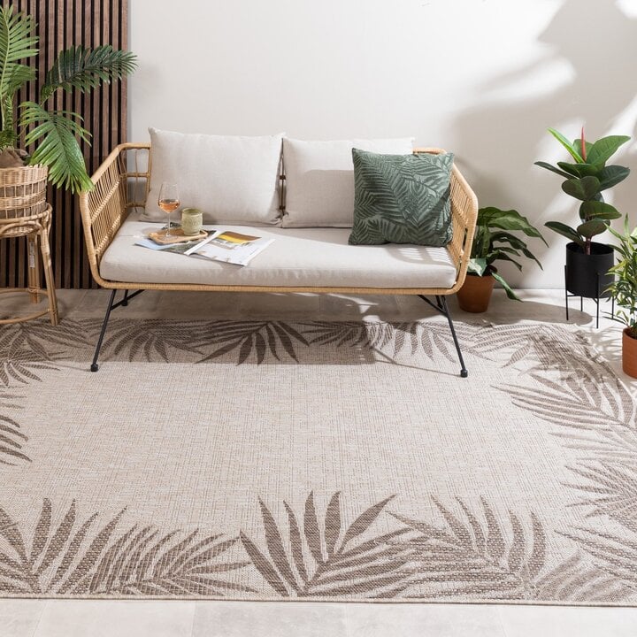 Tapis rond d'extérieur - Tiga Edge Taupe
