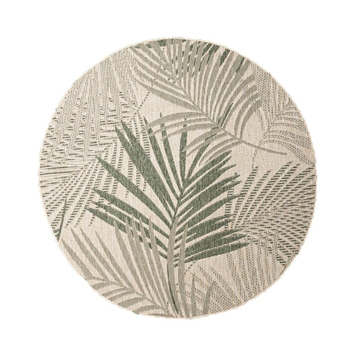 Tapis rond d'extérieur vintage - Tiga Palm Vert - 1