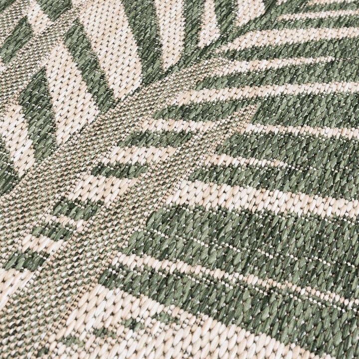 Tapis rond d'extérieur vintage - Tiga Palm Vert - 3