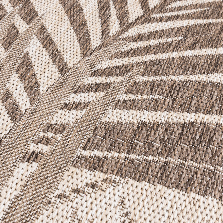 Tapis rond d'extérieur vintage - Tiga Palm Taupe - 3