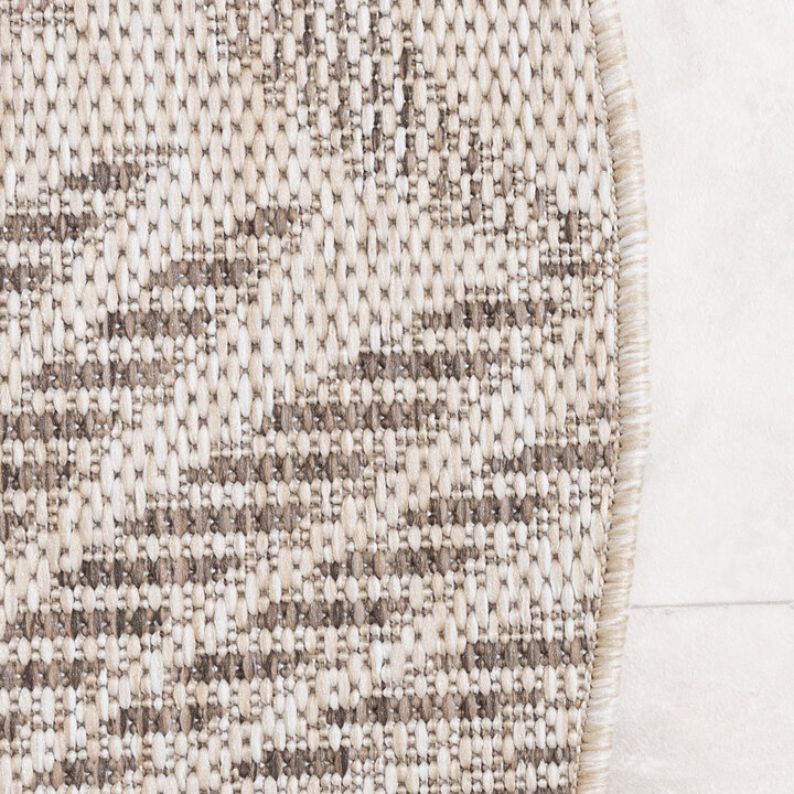 Tapis rond d'extérieur vintage - Tiga Palm Taupe - 4