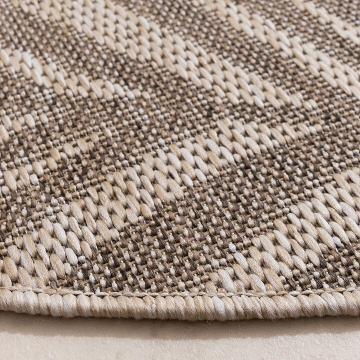 Tapis rond d'extérieur vintage - Tiga Palm Taupe - 5