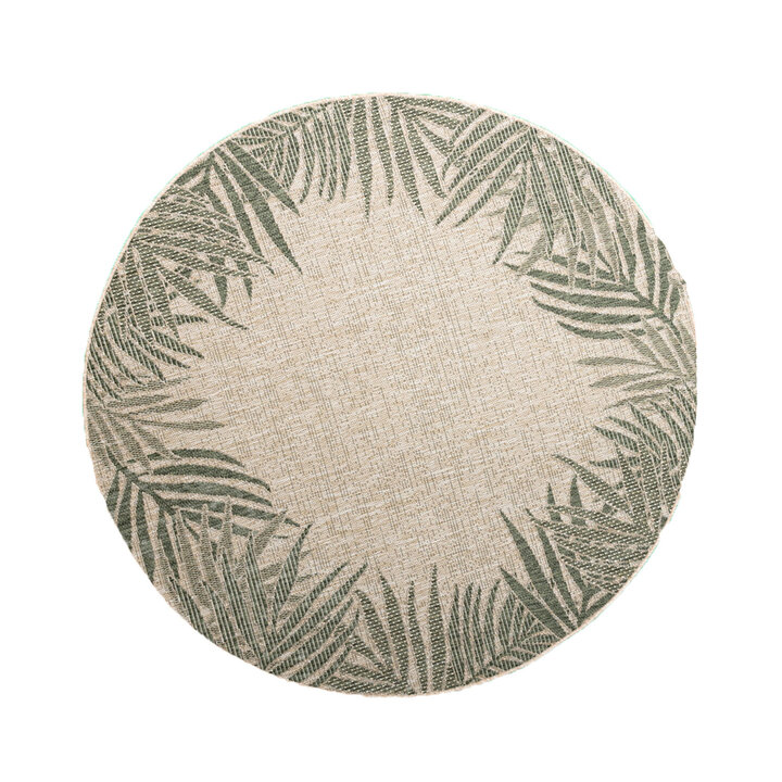 Tapis rond d'extérieur vintage - Tiga Edge Vert - 1