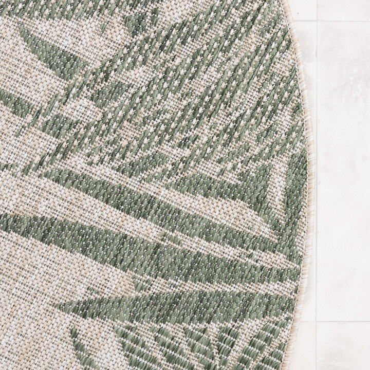 Tapis rond d'extérieur vintage - Tiga Edge Vert - 4