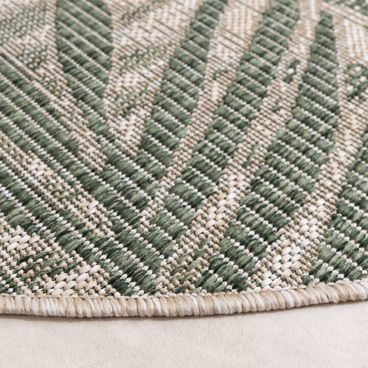 Tapis rond d'extérieur vintage - Tiga Edge Vert - 5