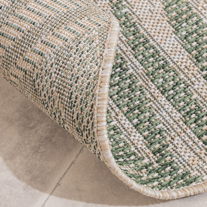 Tapis rond d'extérieur vintage - Tiga Edge Vert - 6
