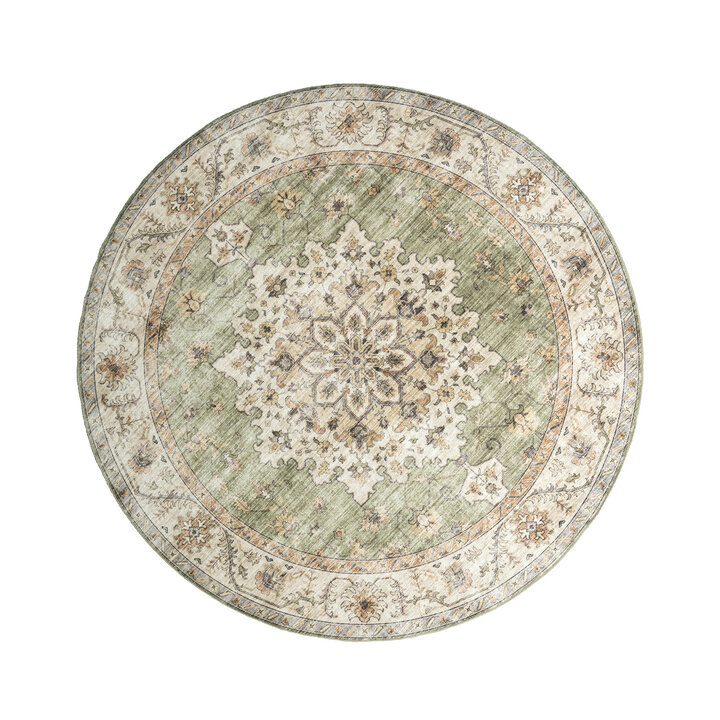 Tapis intérieur et extérieur - Santo Medaillon Vert - 1