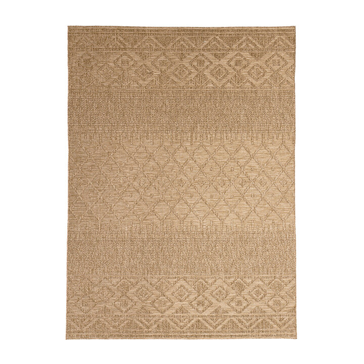 Tapis en sisal - Dunes Geo Marron - 1