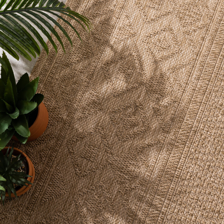 Tapis en sisal - Dunes Geo Marron - 2