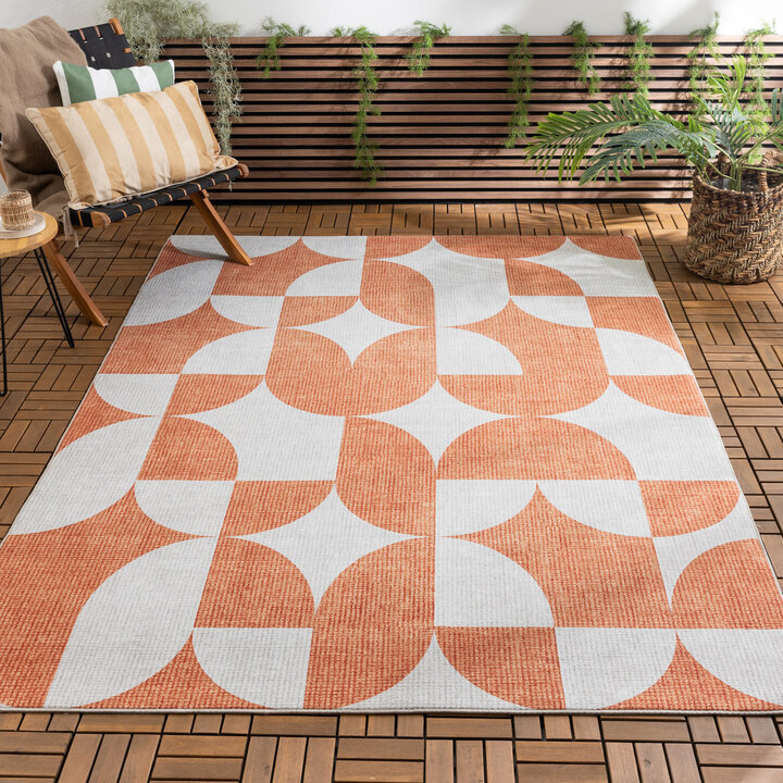 Tapis d'extérieur - Groovy Tiles Terracotta