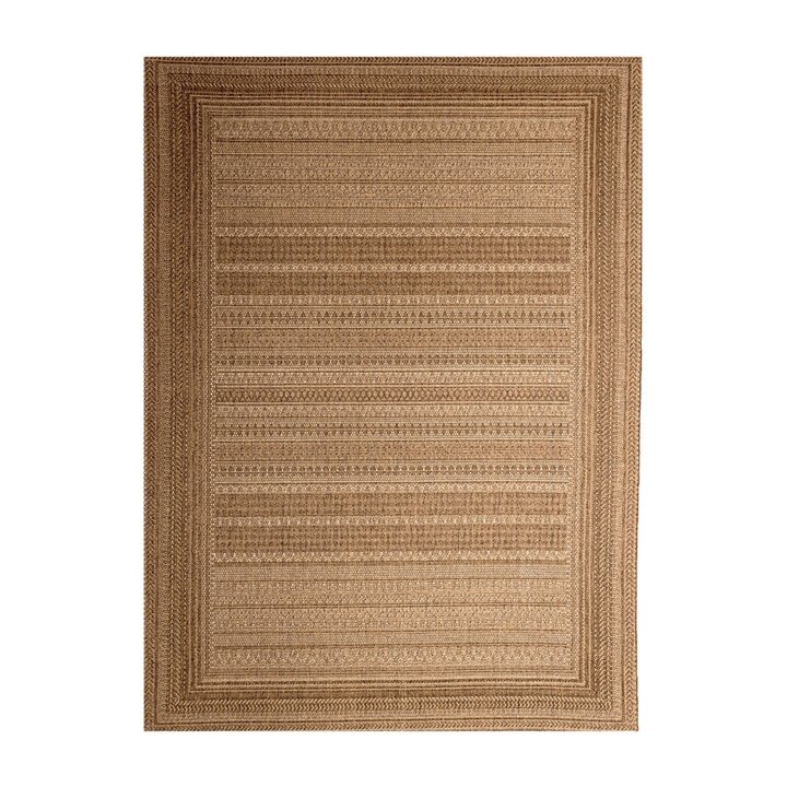 Tapis d'extérieur en jute - Mavi Stripes Crème/Marron - 1